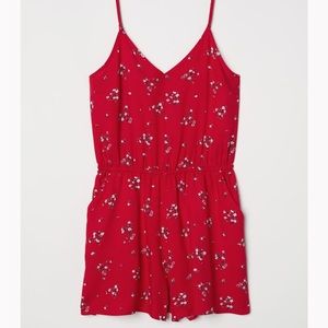 Divided H&M Red floral Romper